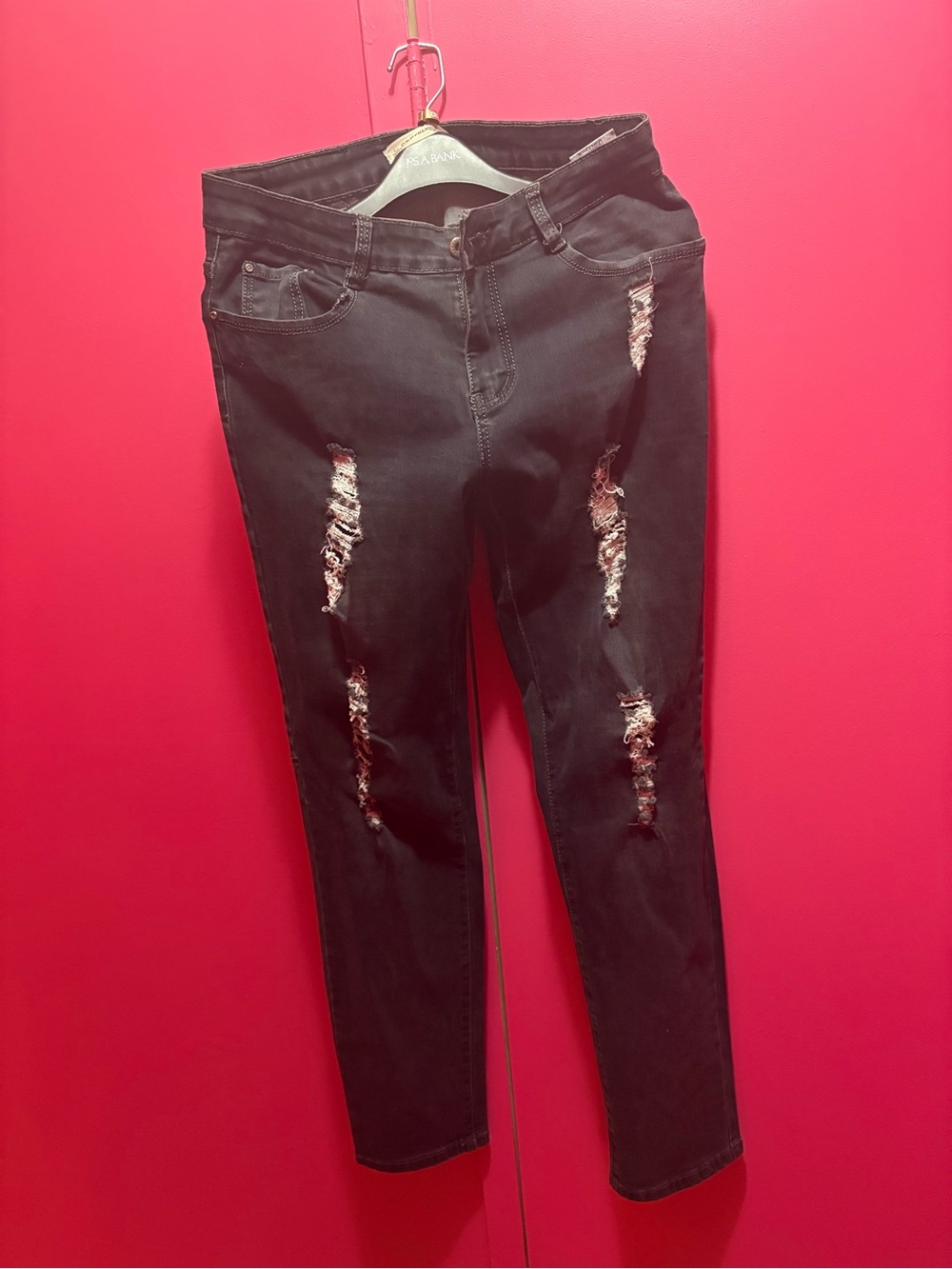 Distressed Black Women’s Jeans